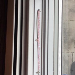 Claire’s pink sparkle heart choker necklace